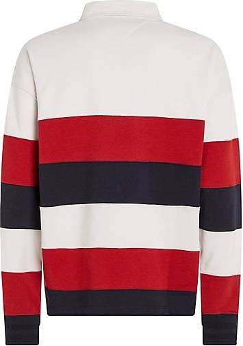 TOMMY HILFIGER Herren Rugby-Poloshirt STRIPE PREP langärmelig