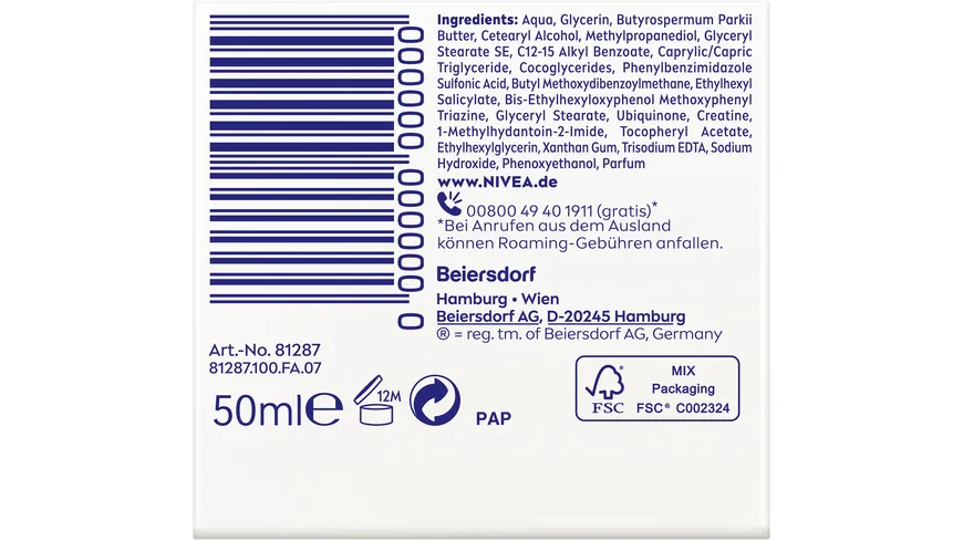 NIVEA Q10 Anti-Falten Power Straffende Tagespflege LSF15 50 ml