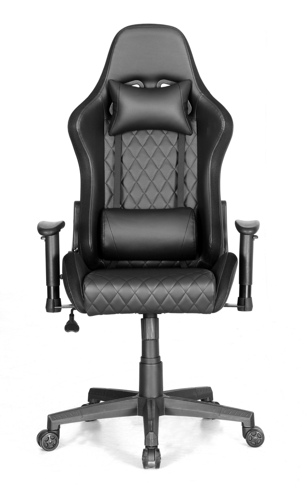 Happy Home Happy Home gepolsterter Gamingsessel mit Kissen & verstellbare Armlehne, schwarz