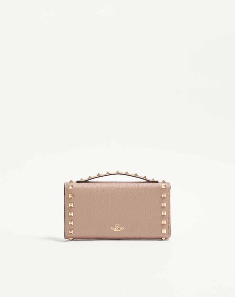 Rockstud Chain Wallet in granaatkleurig kalfsleer