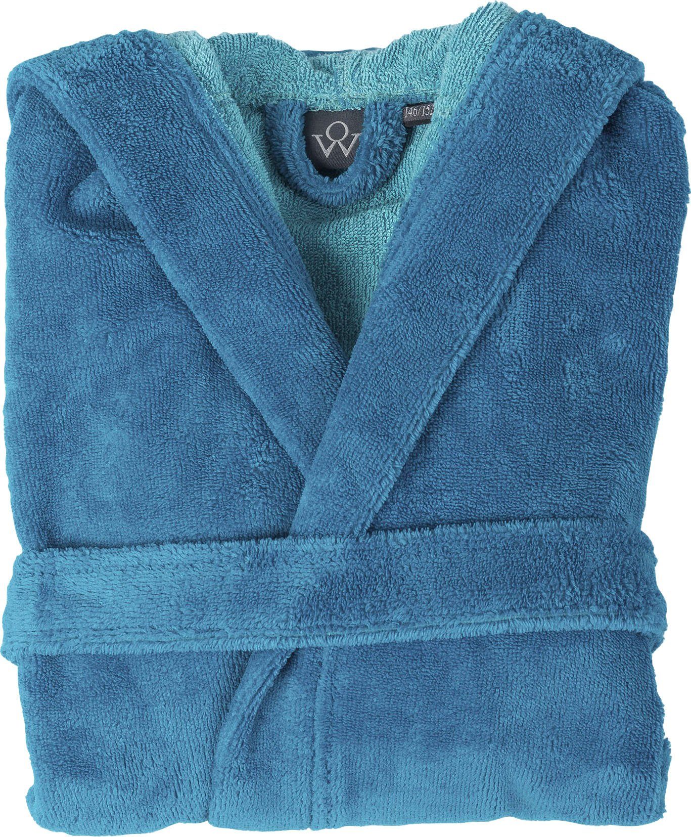Wewo fashion Kinderbademantel 8514, Langform, Baumwoll-Mix, Kapuze, Gürtel, für Mädchen & Jungen