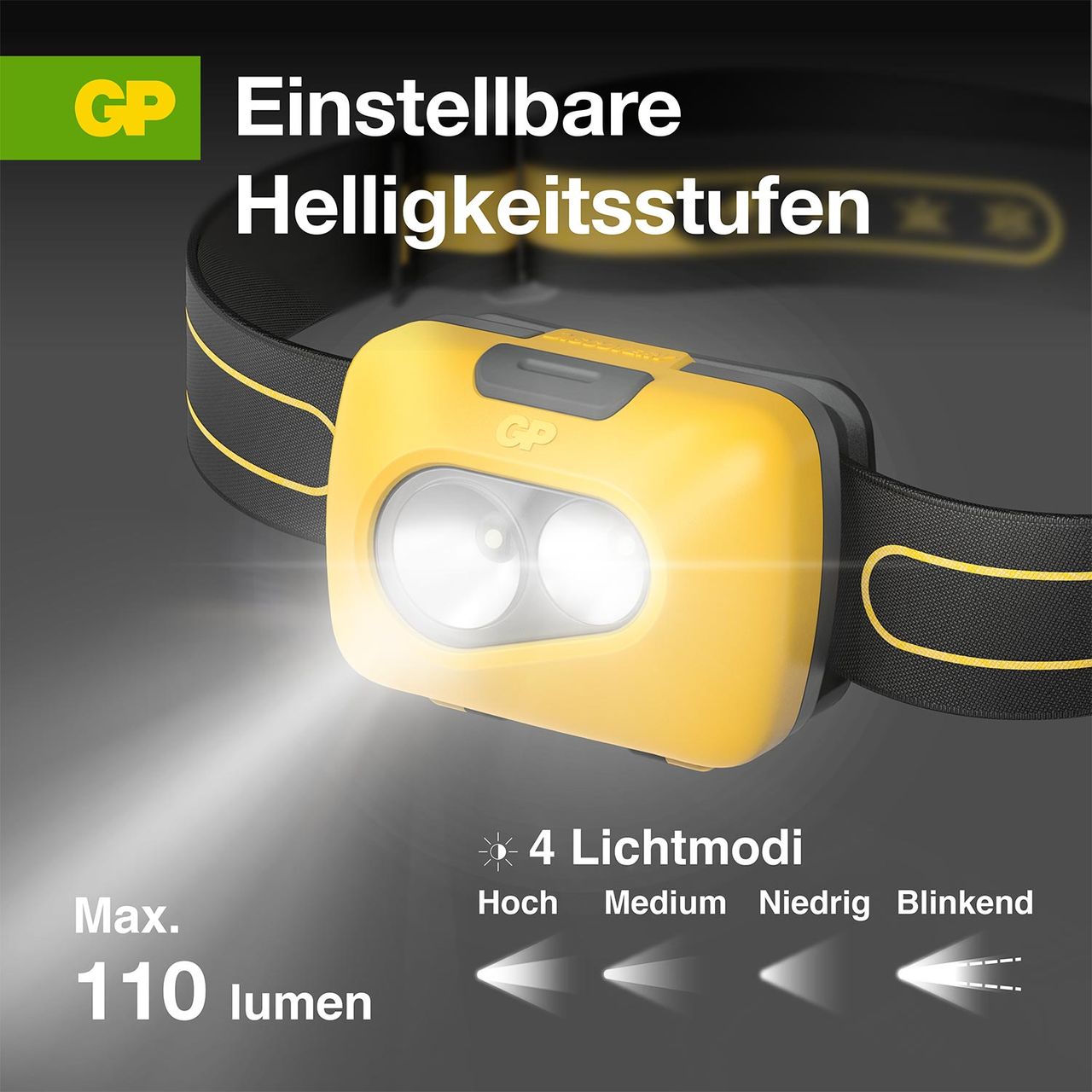 GP Battery Stirnleuchte CH42 - Gelb