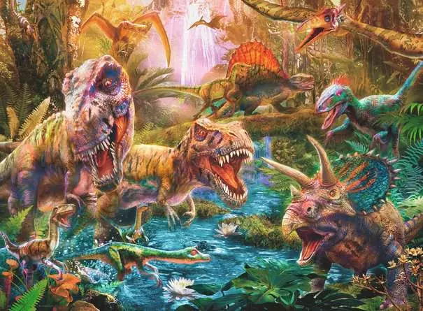 Kinderpuzzle ab 7 Jahren - Versammlung der Dinosaurier - 150 Teile