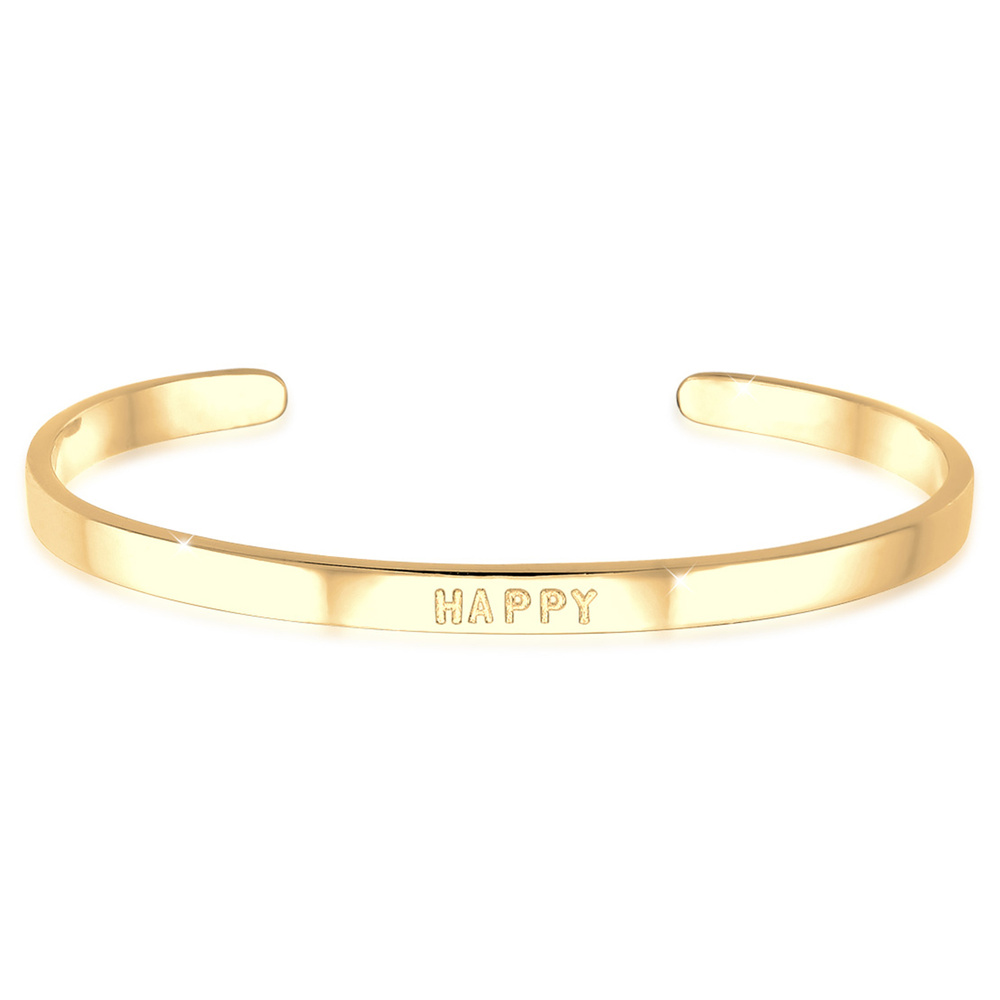 Elli Elli Bracelet HAPPY Wording Schriftzug Trend 925 Sterling Silber Bracelet