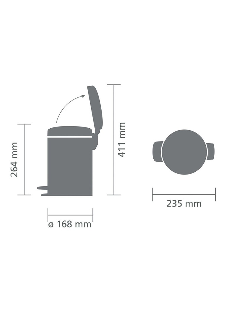 Coș de gunoi cu pedală Brabantia NewIcon de 3 litri