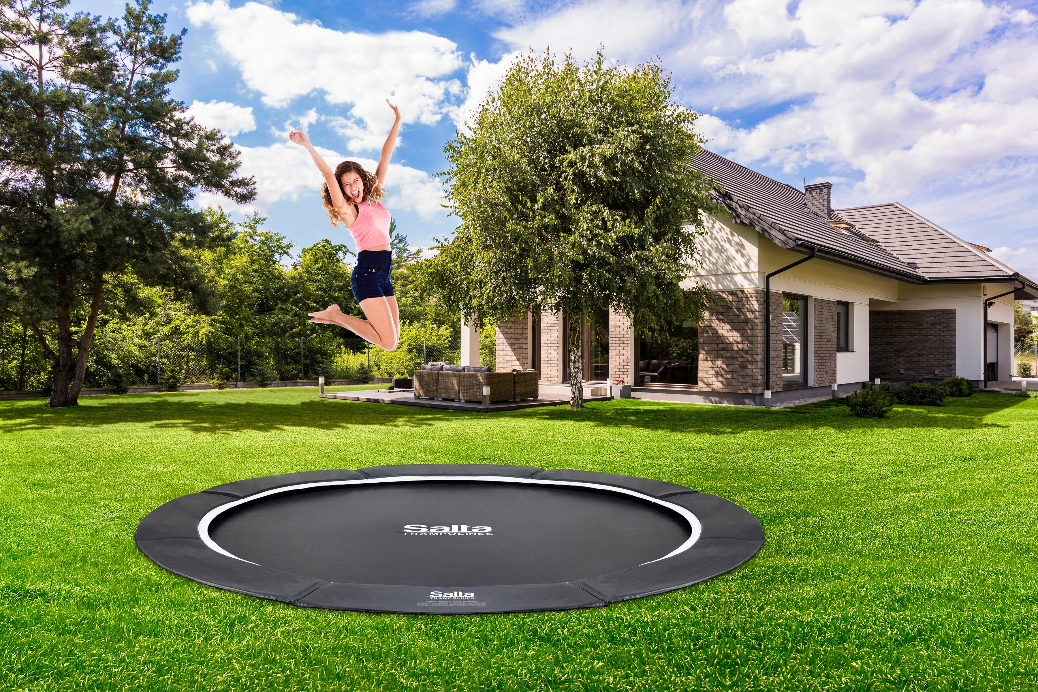 Salta Gartentrampolin Royal Baseground, Ø 396 cm, Schutzrand schwarz