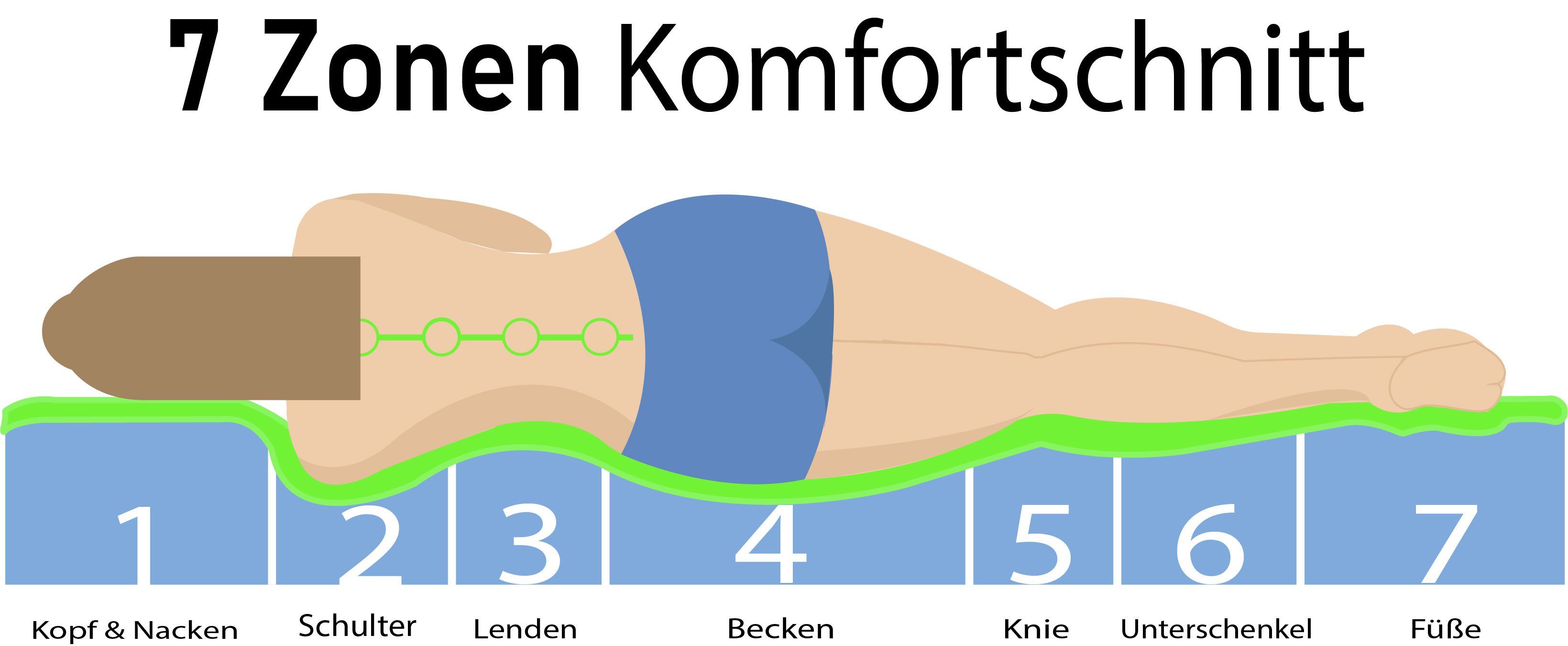 Kaltschaummatratze Matratze Orthopädische 7-Zonen Kaltschaummatratze 12,16 & 19cm H2 & H3, HIGH LIVING, 12 cm hoch