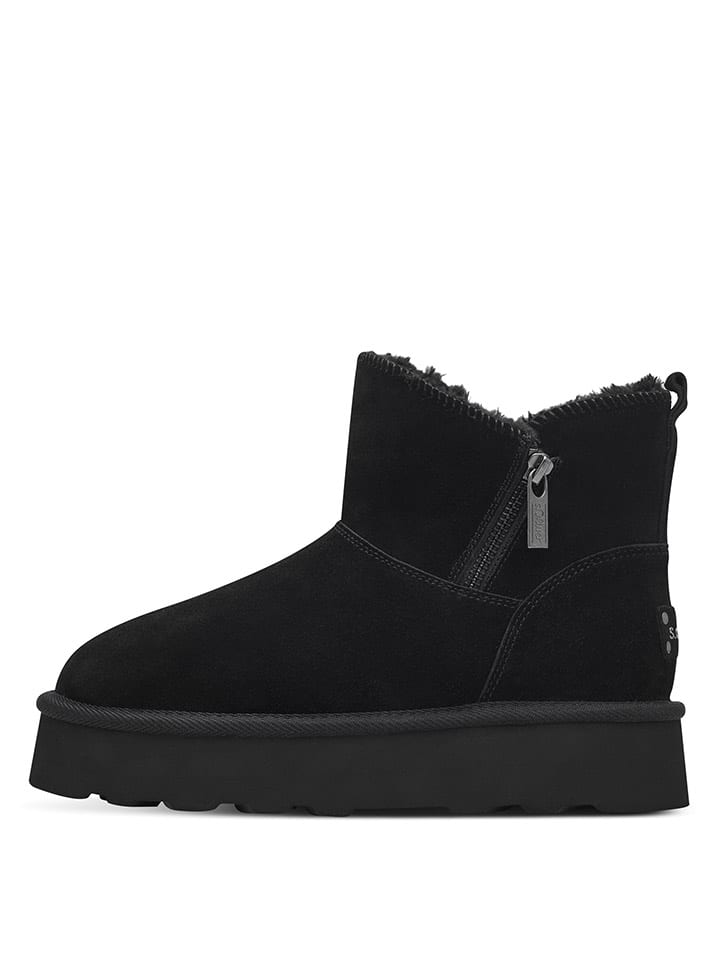 s.Oliver Leder-Boots in Schwarz günstig kaufen