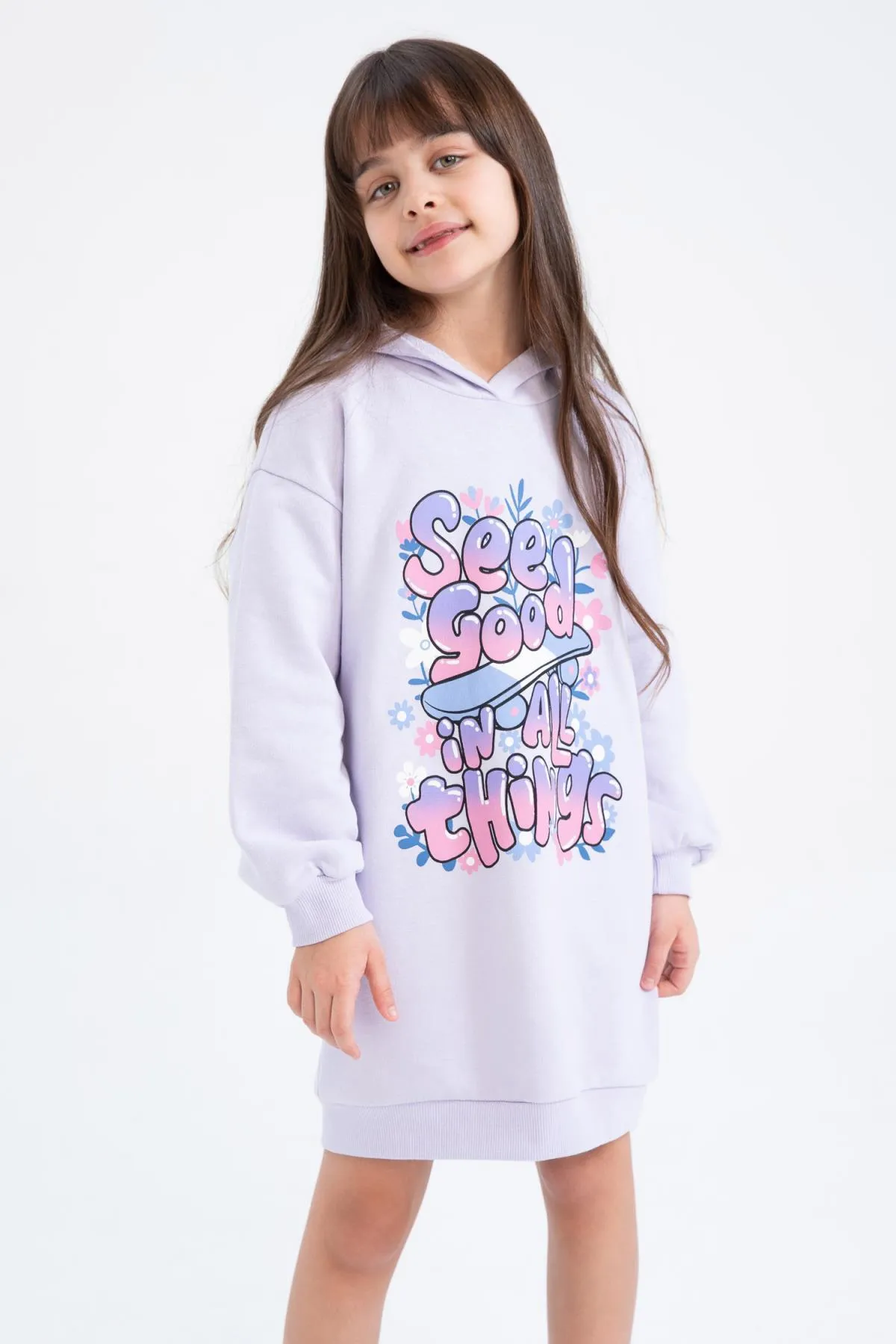 DeFacto  Bedrucktes Sweatkleid für Mädchen mit Kapuze Z6997a623sp