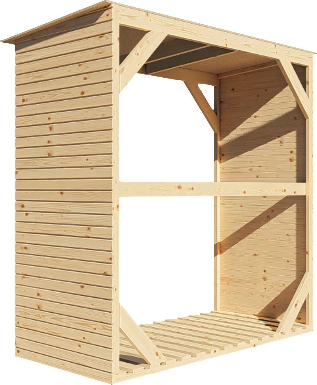 KONIFERA Kaminholzregal Fire 2, BxTxH:166x75x170 cm, Fichte