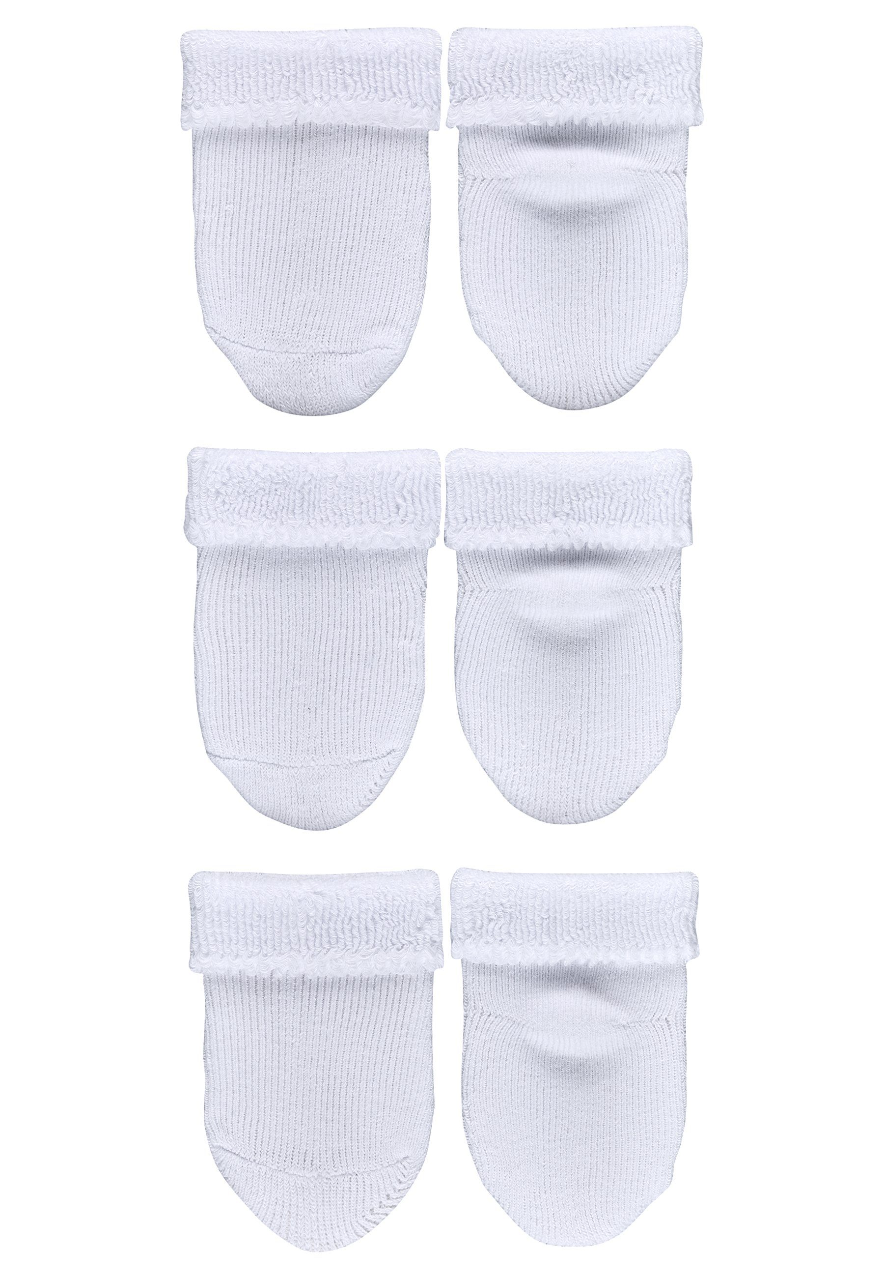 Sterntaler® Feinsöckchen Erstlingssöckchen uni, 3er-Pack (3-Paar, 3er Kindersocken, Erstlingssocken aus Baumwolle für Kinder) Babysocken mit süßen Motiven, Kurzsocken Baby mit Vollplüsch