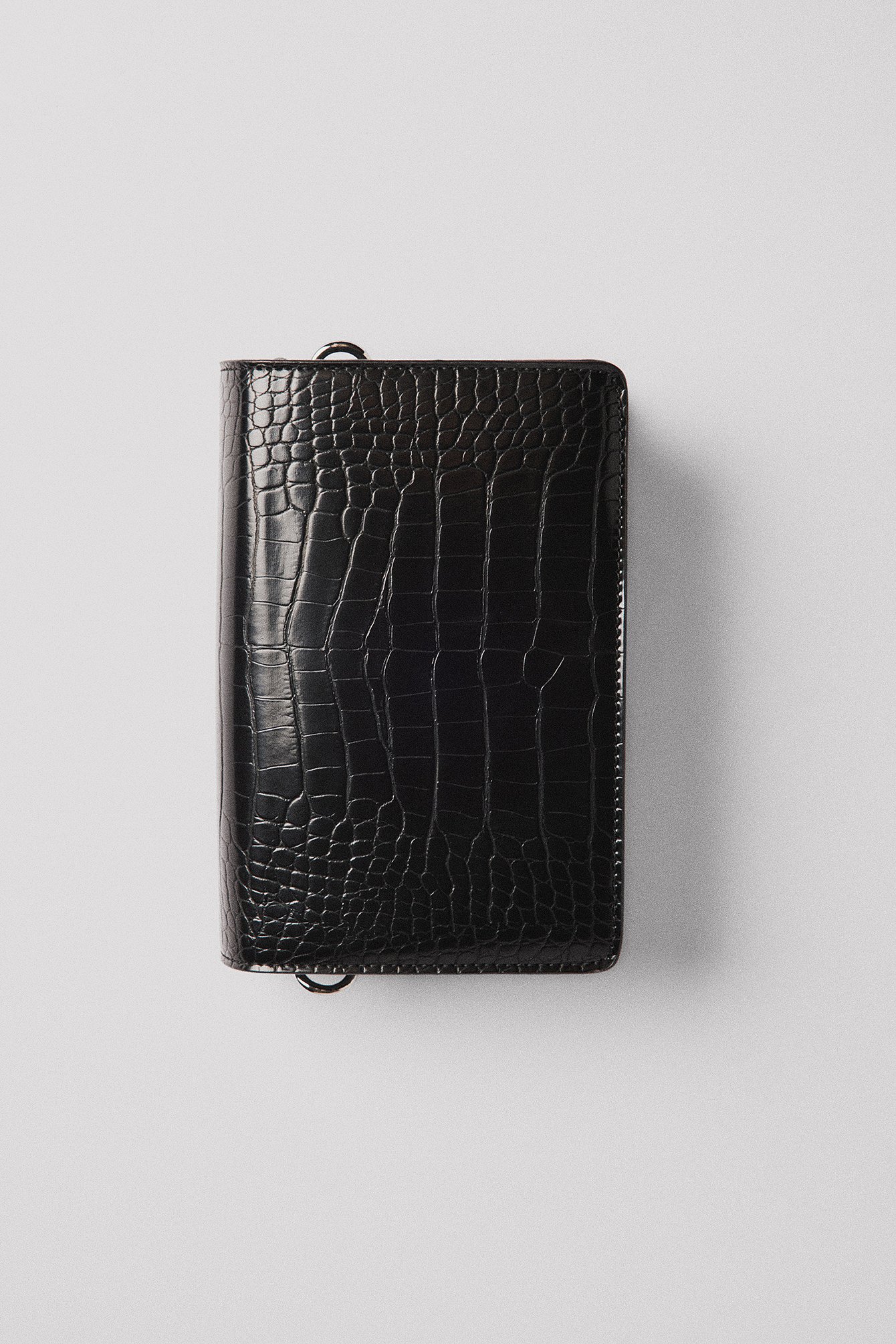 Schlanke Fachtasche in Krokodil-Optik