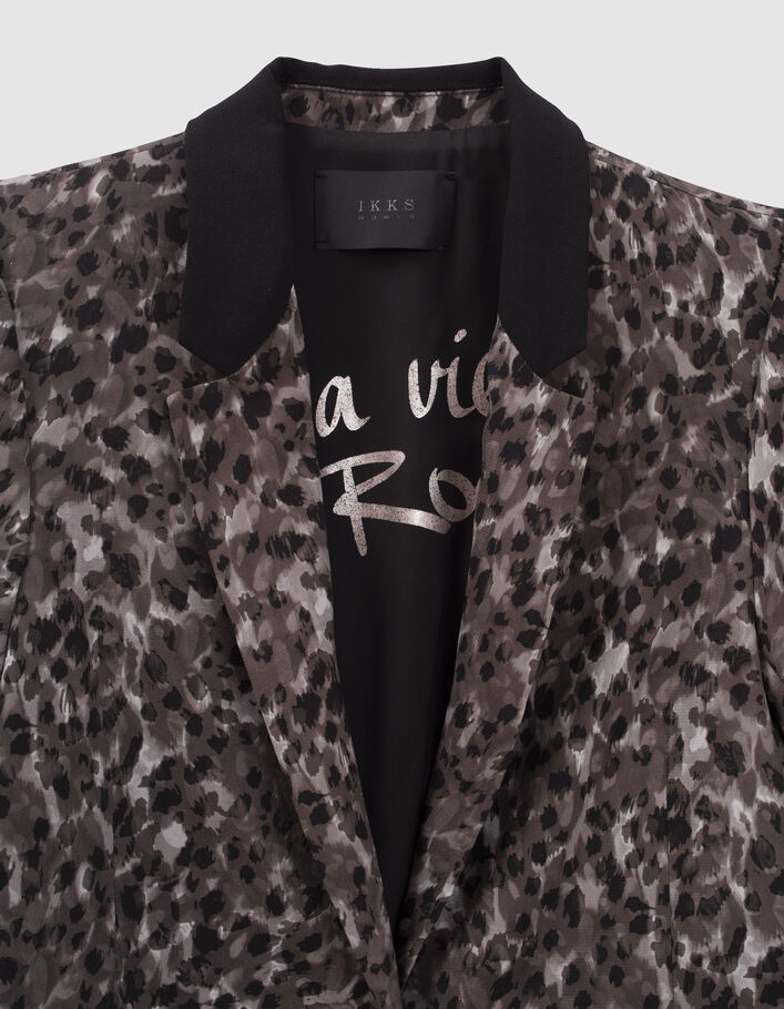 Veste grise imprimé léo rock recyclée Femme
