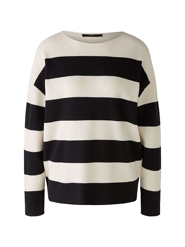 Oui Pullover in Weiß/ Schwarz günstig kaufen