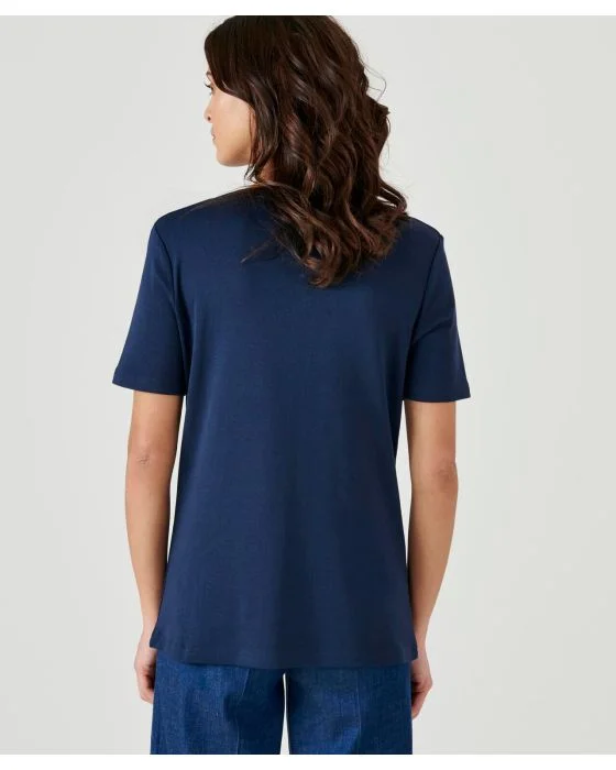 Tee-shirt col tunisien pur coton