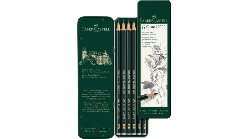 FABER-CASTELL Bleistift Castell 9000 6er Etui