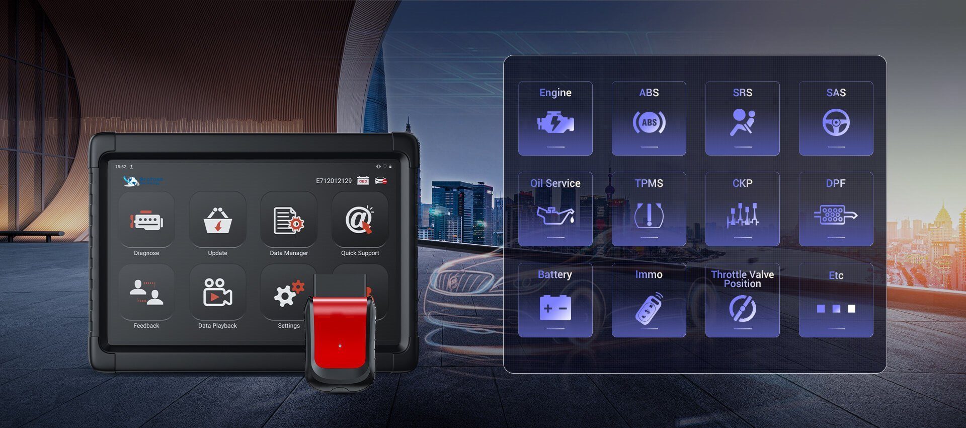 Brotos® Kfz-Diagnosegerät Auto-OBD2-Diagnose Tablet 840 Kfz-Bluetooth-Scan-Codeleser Kfz
