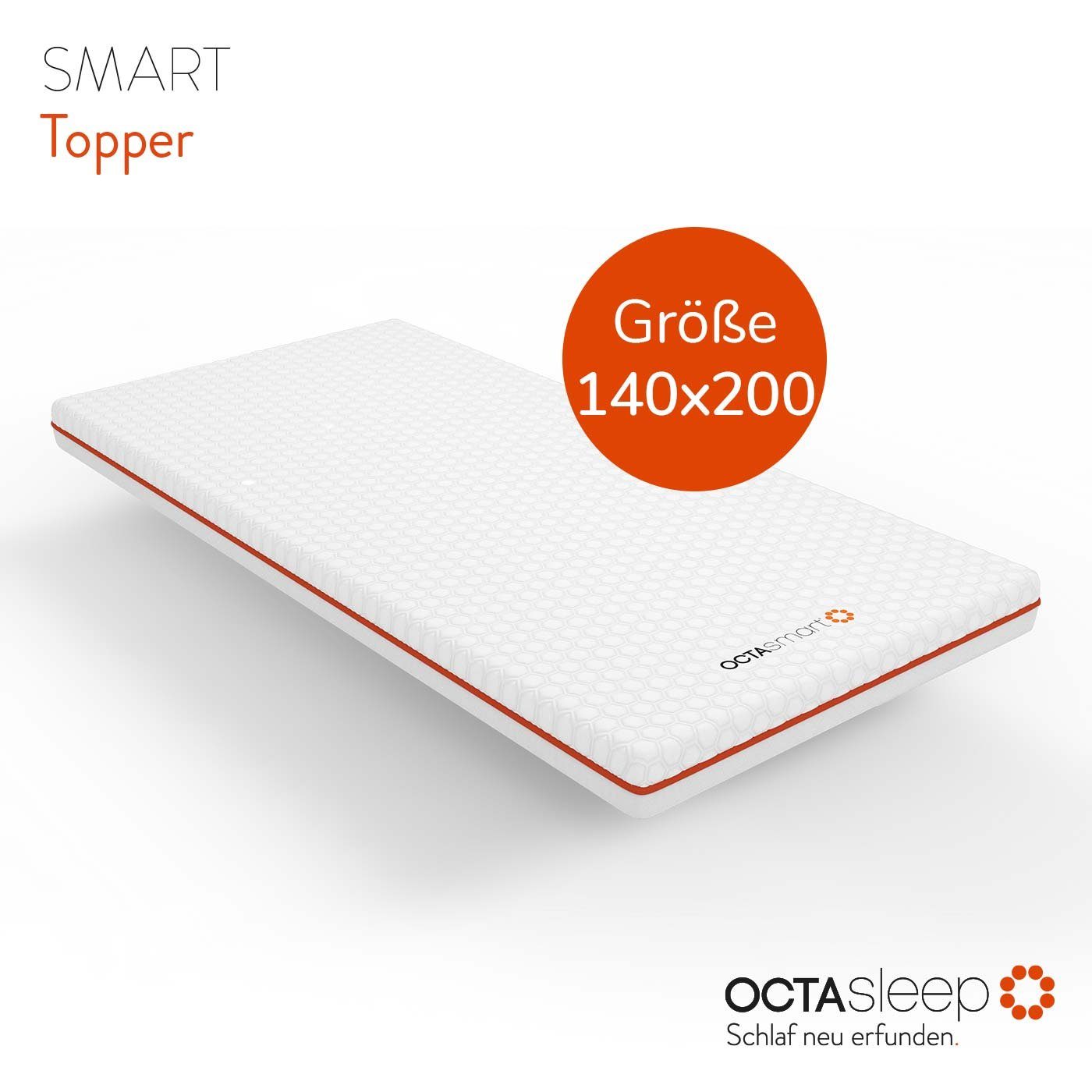 Topper Octasleep Smart, OCTAsleep, 7 cm hoch, Kaltschaum, Komfortschaum, Viscoschaum, OCTAspring® Aerospace Technologie