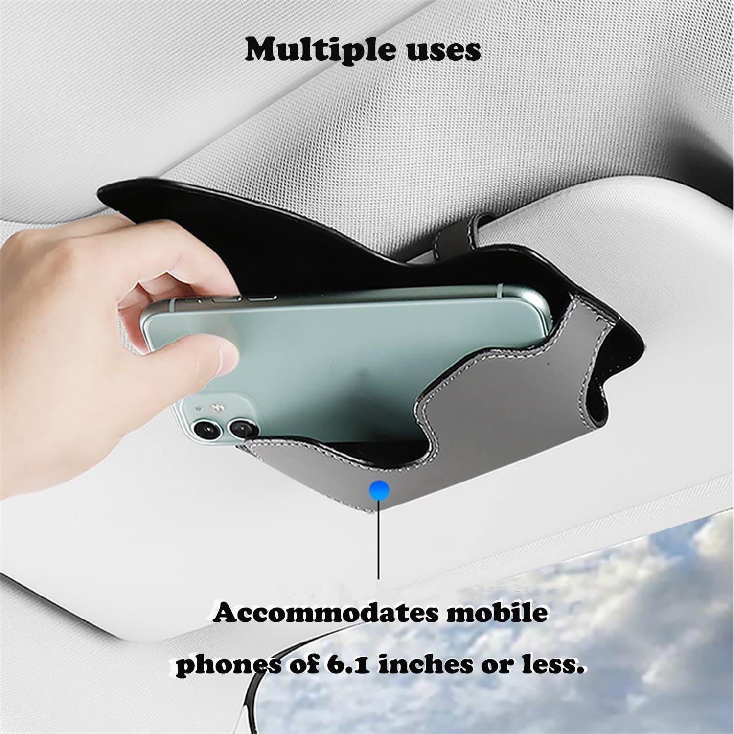 Yunnker Autosonnenschutz Sonnenblende Brillenhalter, Auto Sonnenbrille Brillenetui, Auto Sonnenblende Universal, Sonnenblende Aufbewahrungsbox