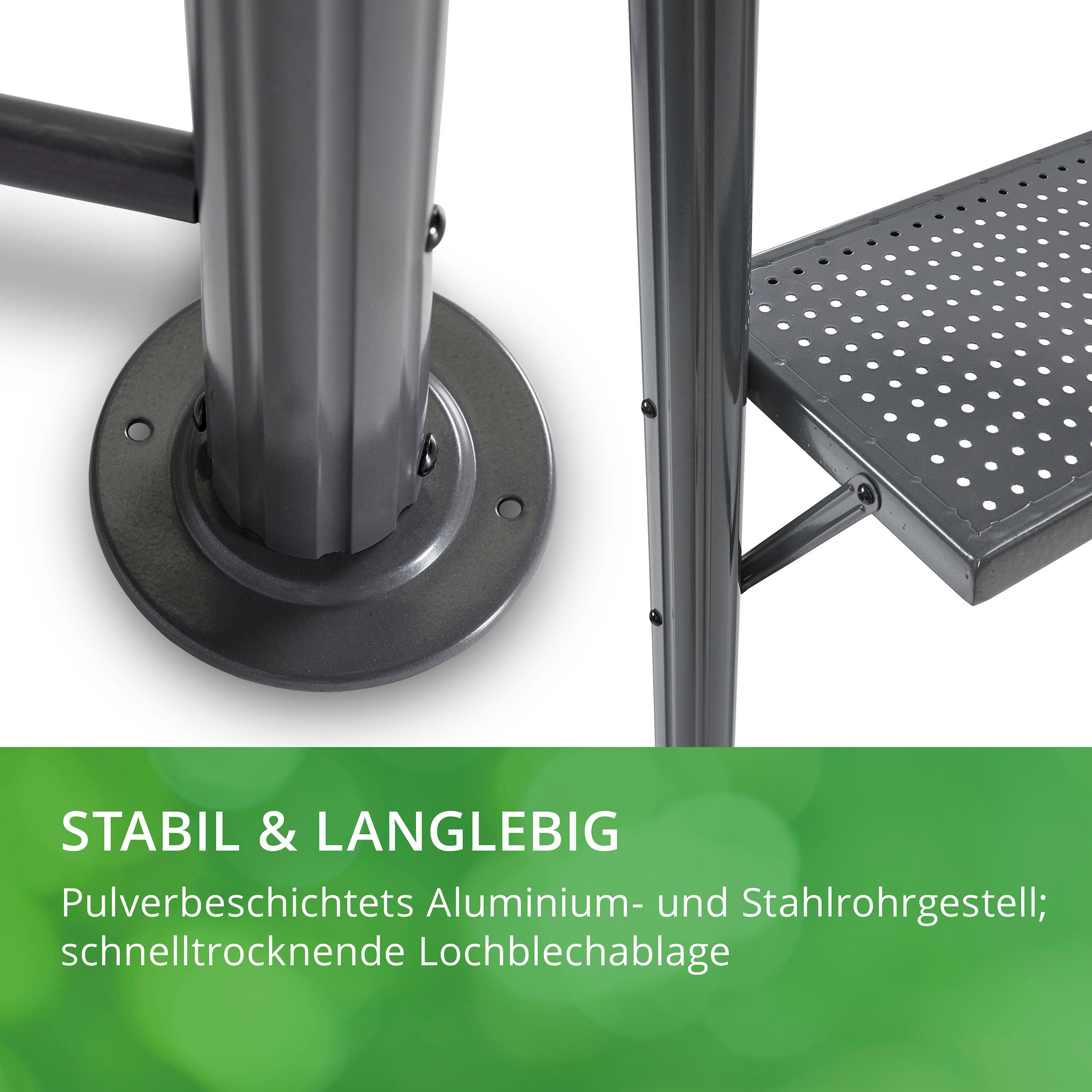 Leco Grillpavillon Profi, anthrazit mit Polycarbonat-Dach
