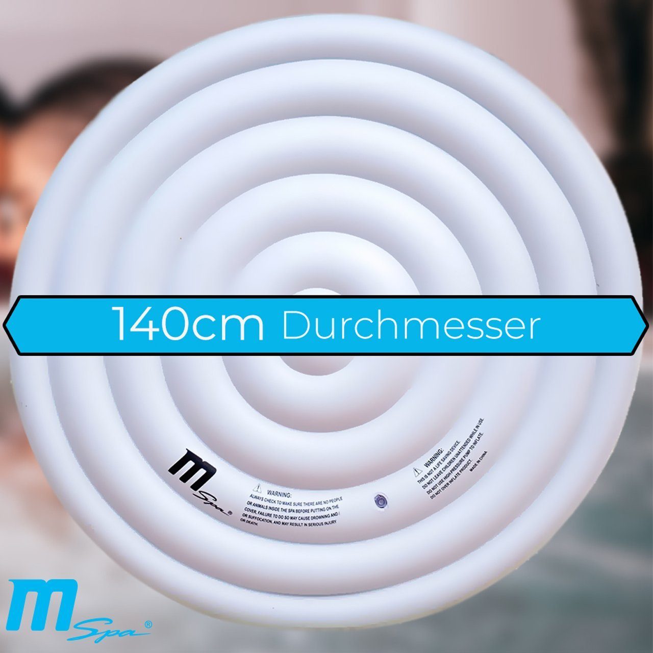 mSpa Pool-Abdeckplane Miweba MSpa Whirlpool aufblasbare Abdeckung (1-St., Thermoabdeckung, isolierend), 140 cm Durchmesser Abdeckhaube für 4 Personen Pools - rund