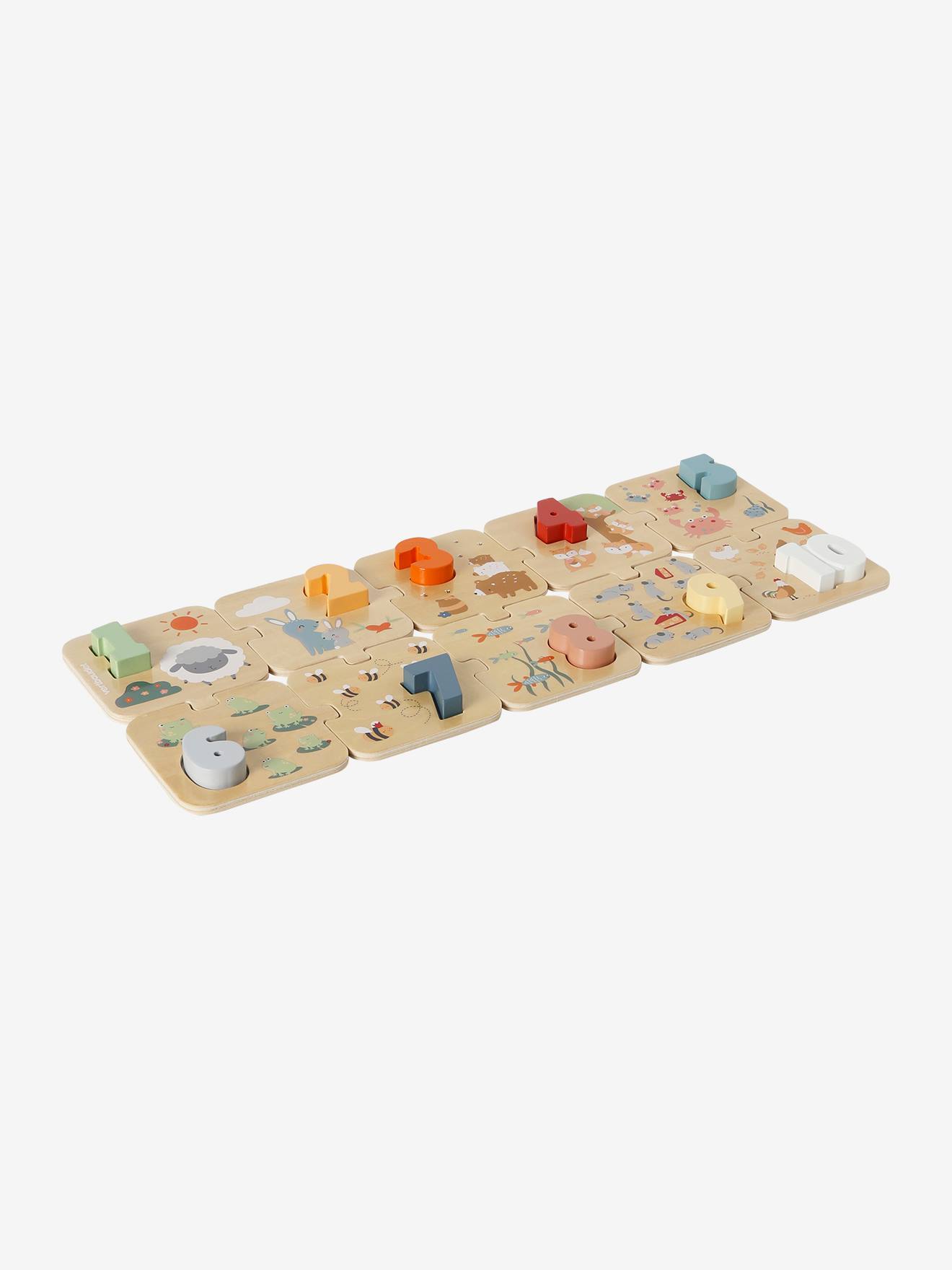 Vertbaudet 2-in-1 Baby Zahlenpuzzle aus Holz FSC - grün