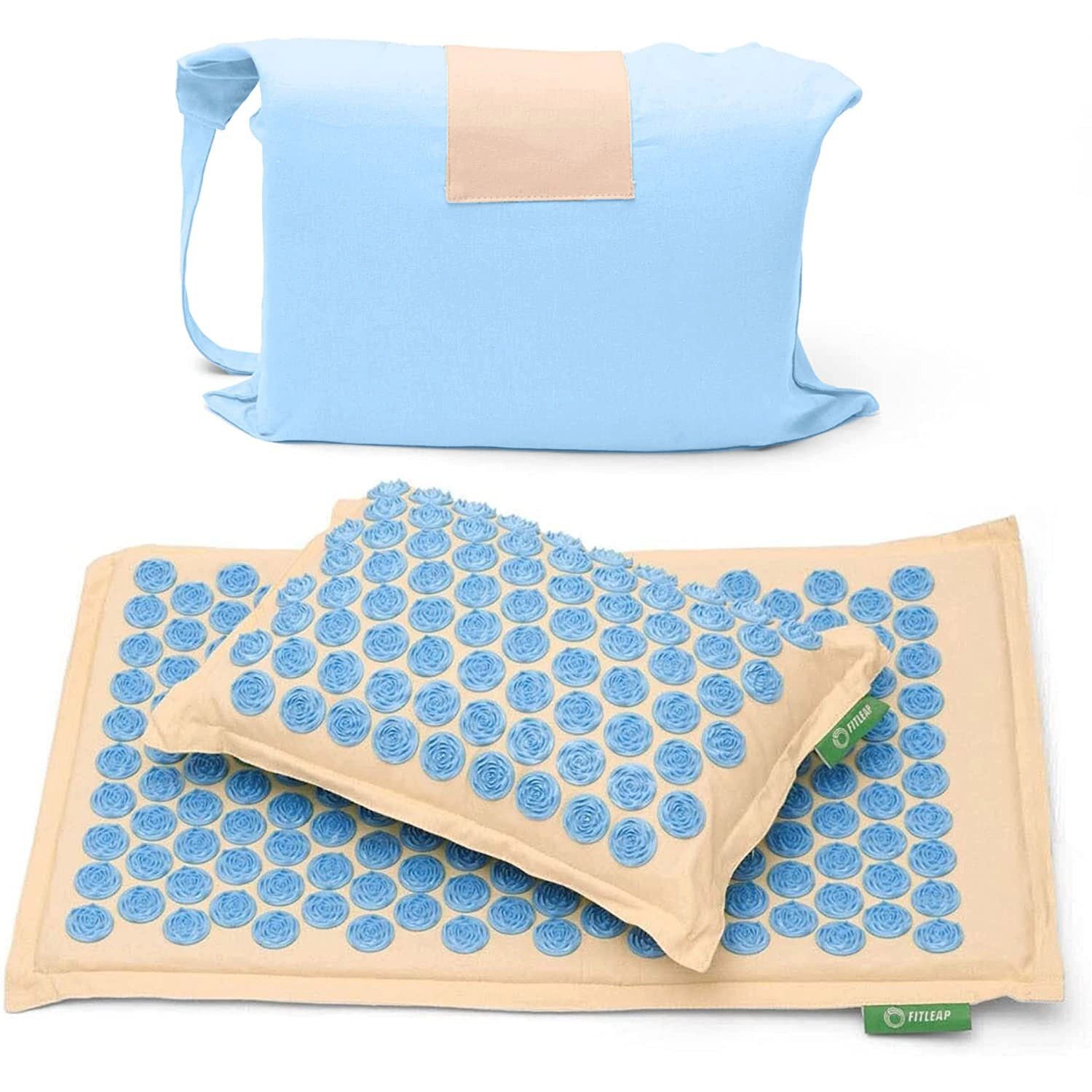 Fitleap Akupressurmatte Fitleap Akupressurmatte-Set mit Kissen + Tasche, Massage-Matte zur wo…