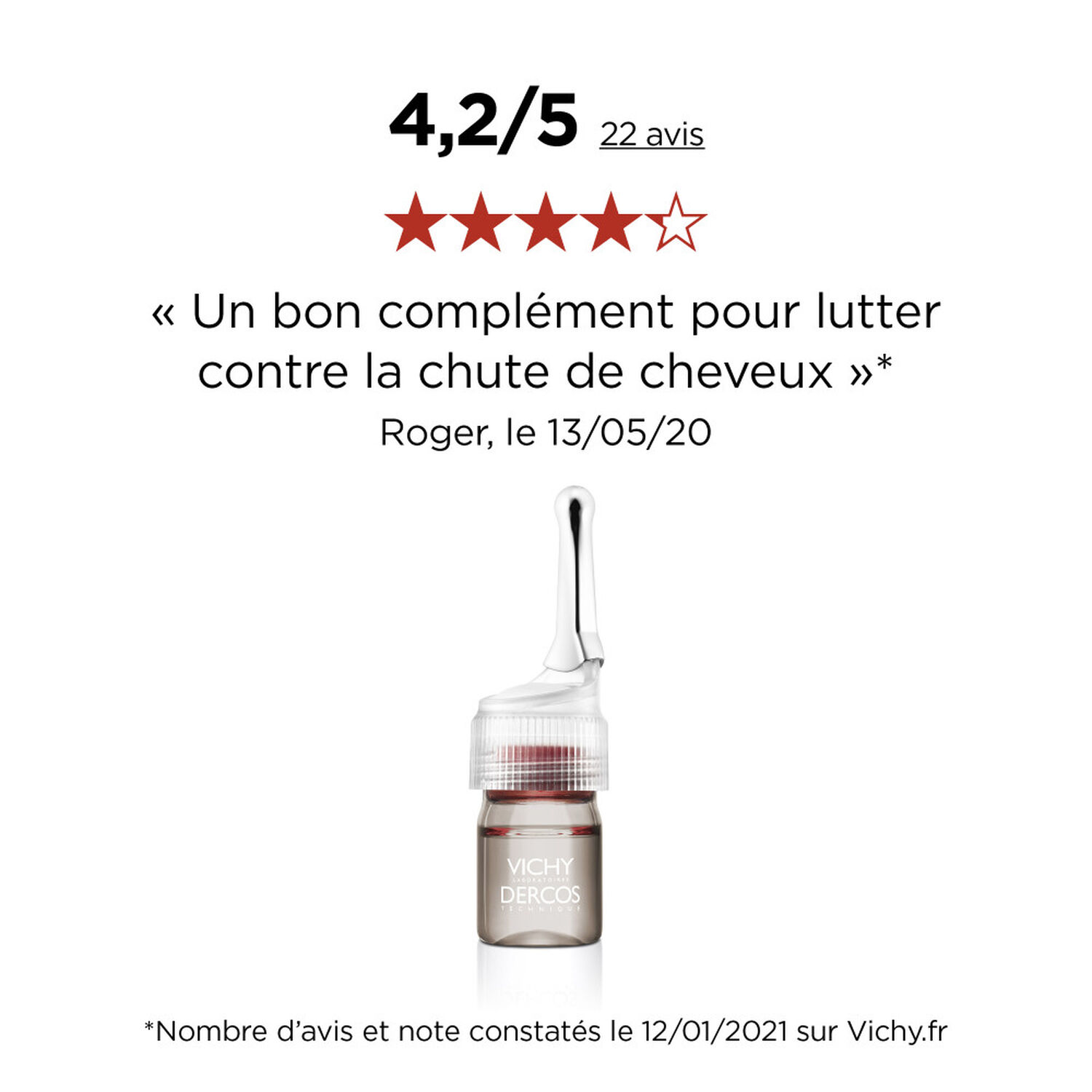 Vichy Dercos Technique Homme Soin Traitant Anti-Chute Global 21x6 ml