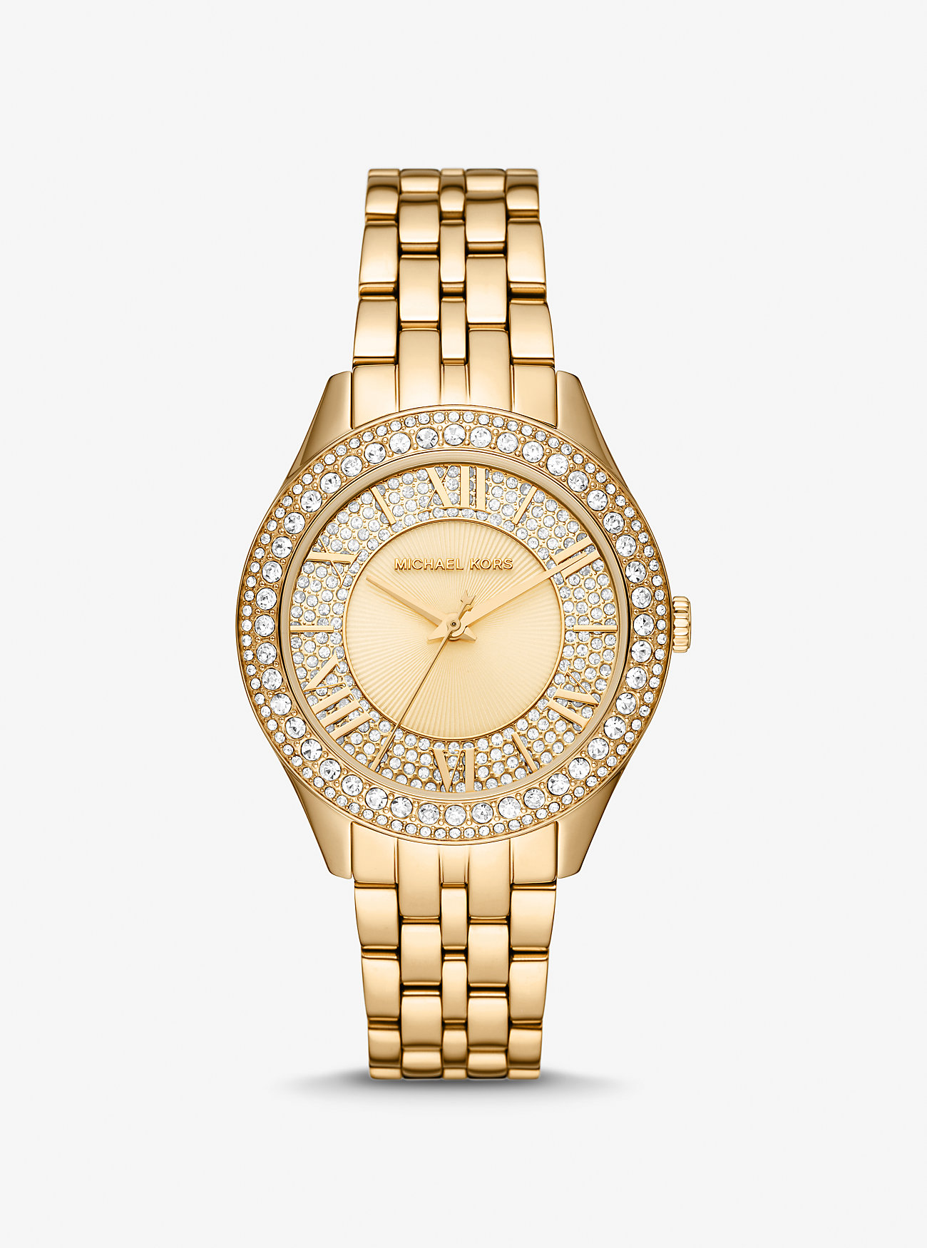 Harlowe Pavé Gold-Tone Watch - GOLD