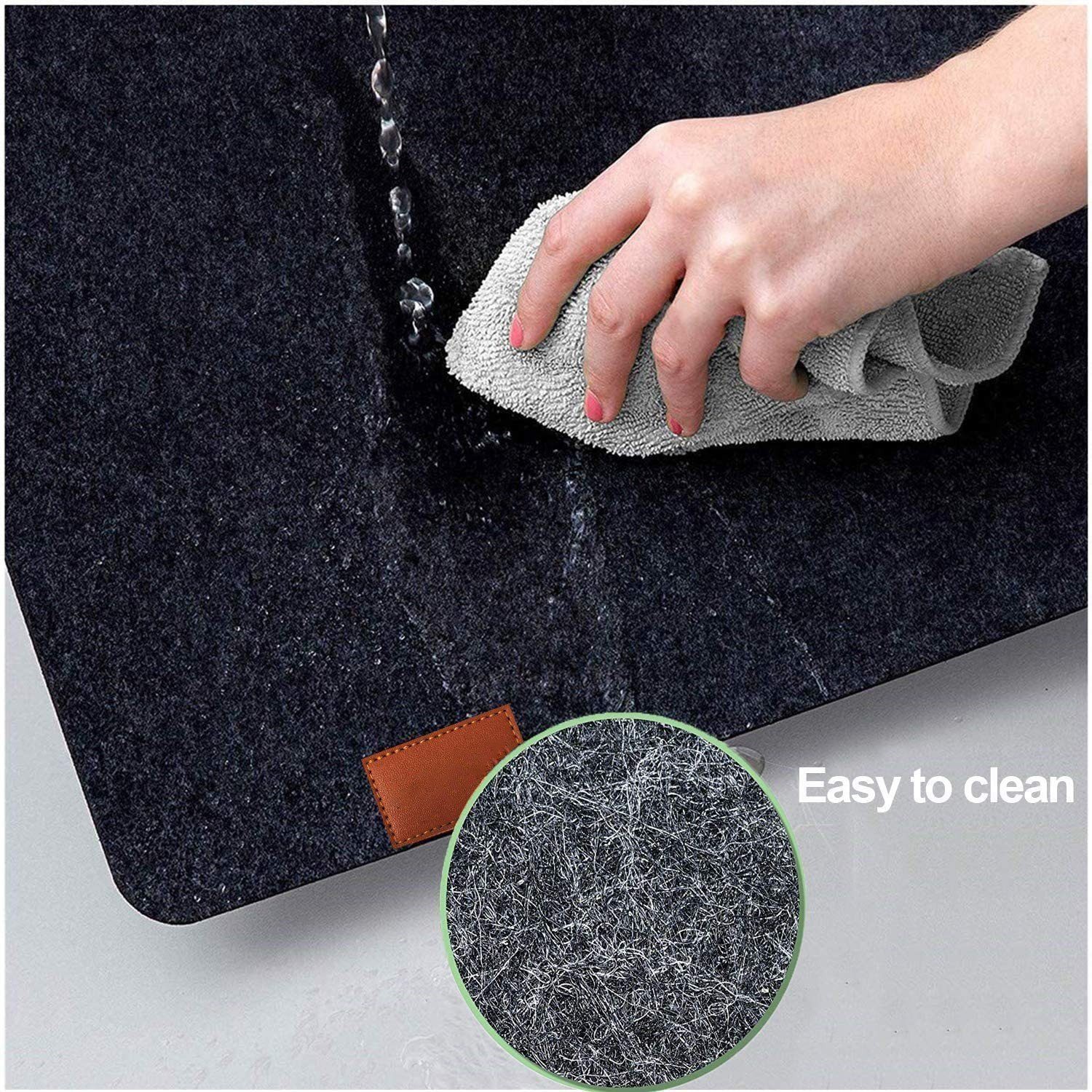 Sarfly Tischsitz Set of 18 Washable Felt Place Mats in Anthracite