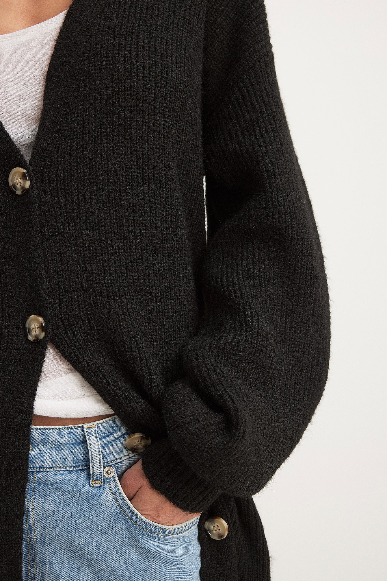 Lange Strickjacke