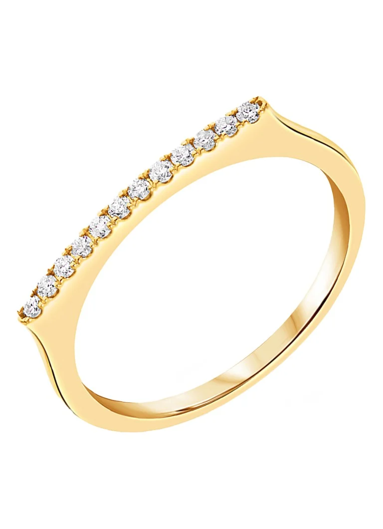 Anello impilabile Culet Jewellery in oro giallo 18 carati con diamante