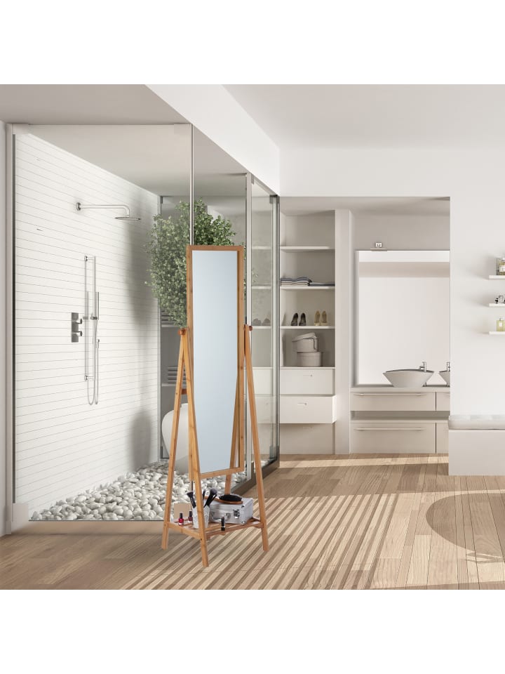 relaxdays Standspiegel in Natur günstig kaufen onesize
