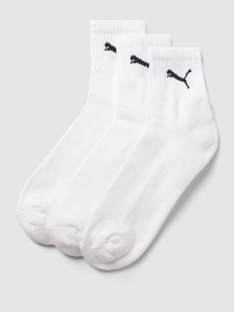 Socken mit Label-Detail im 3er-Pack Modell 'SHORT CREW' in weiß