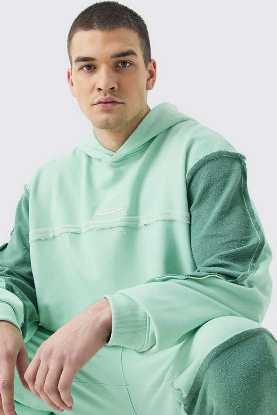Tall Oversize Hoodie mit rohem Saum