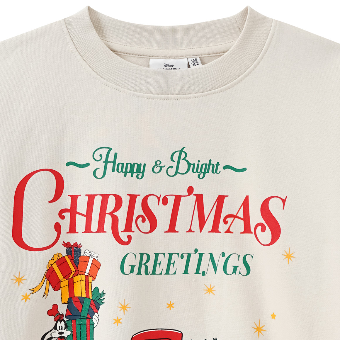 Micky Maus Weihnachtssweatshirt mit Print creme