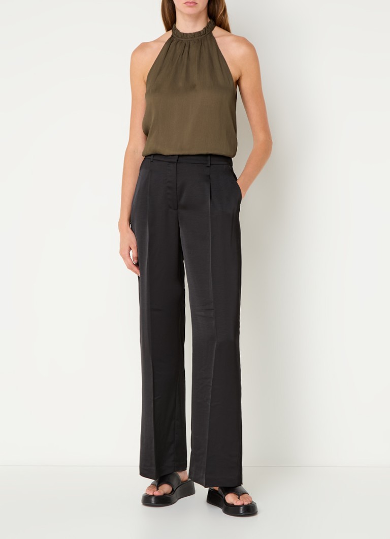 Pantaloni din satin cu talie înaltă și croi larg Dante 6 Jules