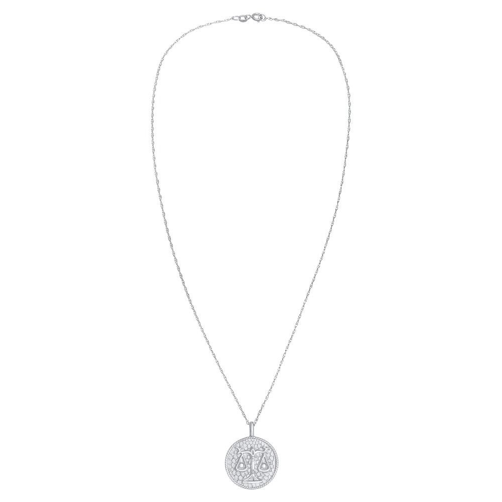 Elli Elli Collier Pièce de monnaie pour dames en Balance du Zodiaque Astro Tendance An Bijoux