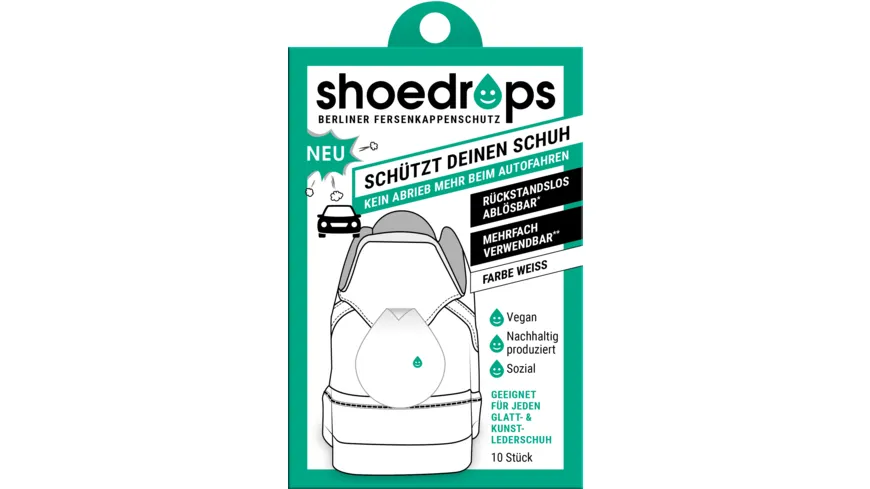 Shoedrops Fersenkappenschutz weiß