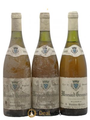 Meursault 1er Cru Genevrières Domaine Buisson Battault 1989 - Lot de 3 Bouteilles