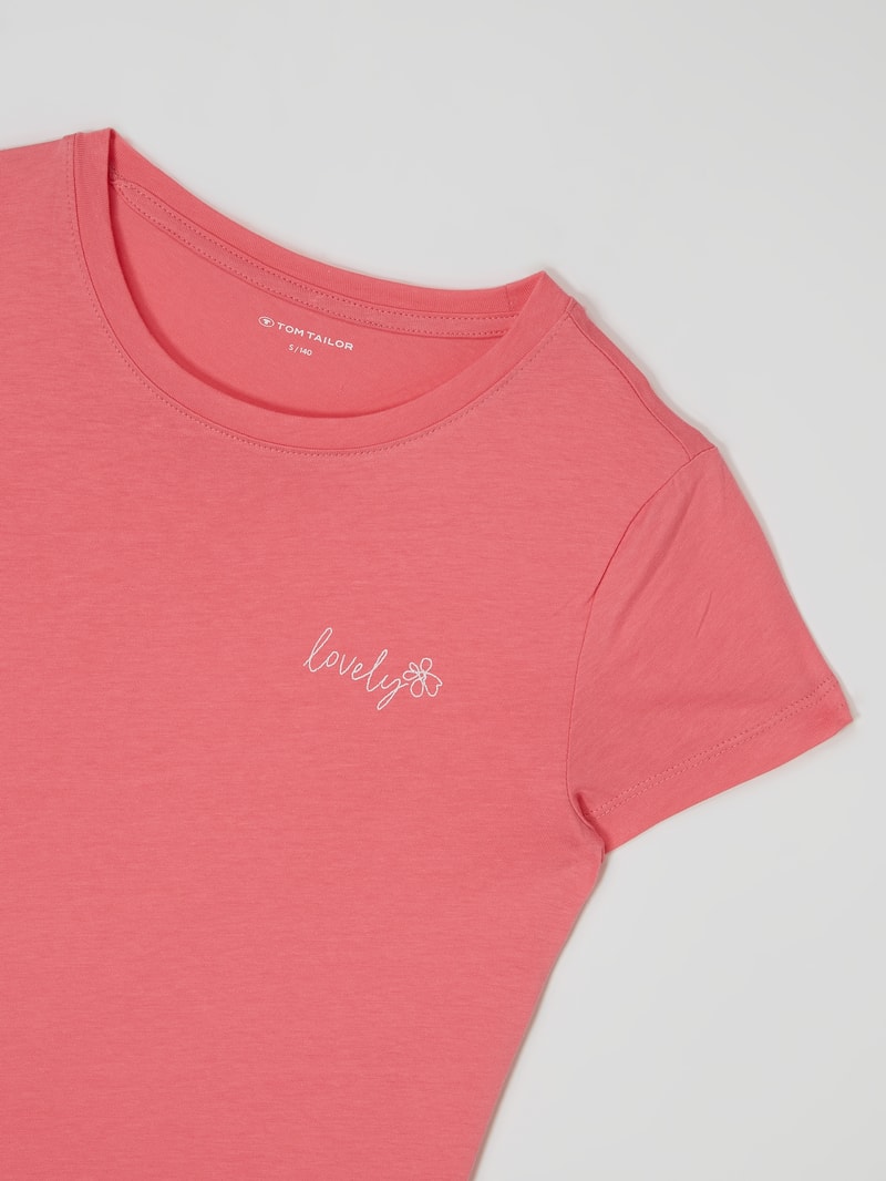 T-Shirt mit Stickerei in pink