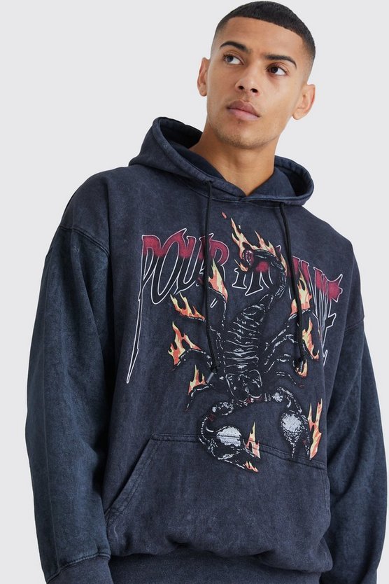 Oversize Hoodie mit Skorpion-Print