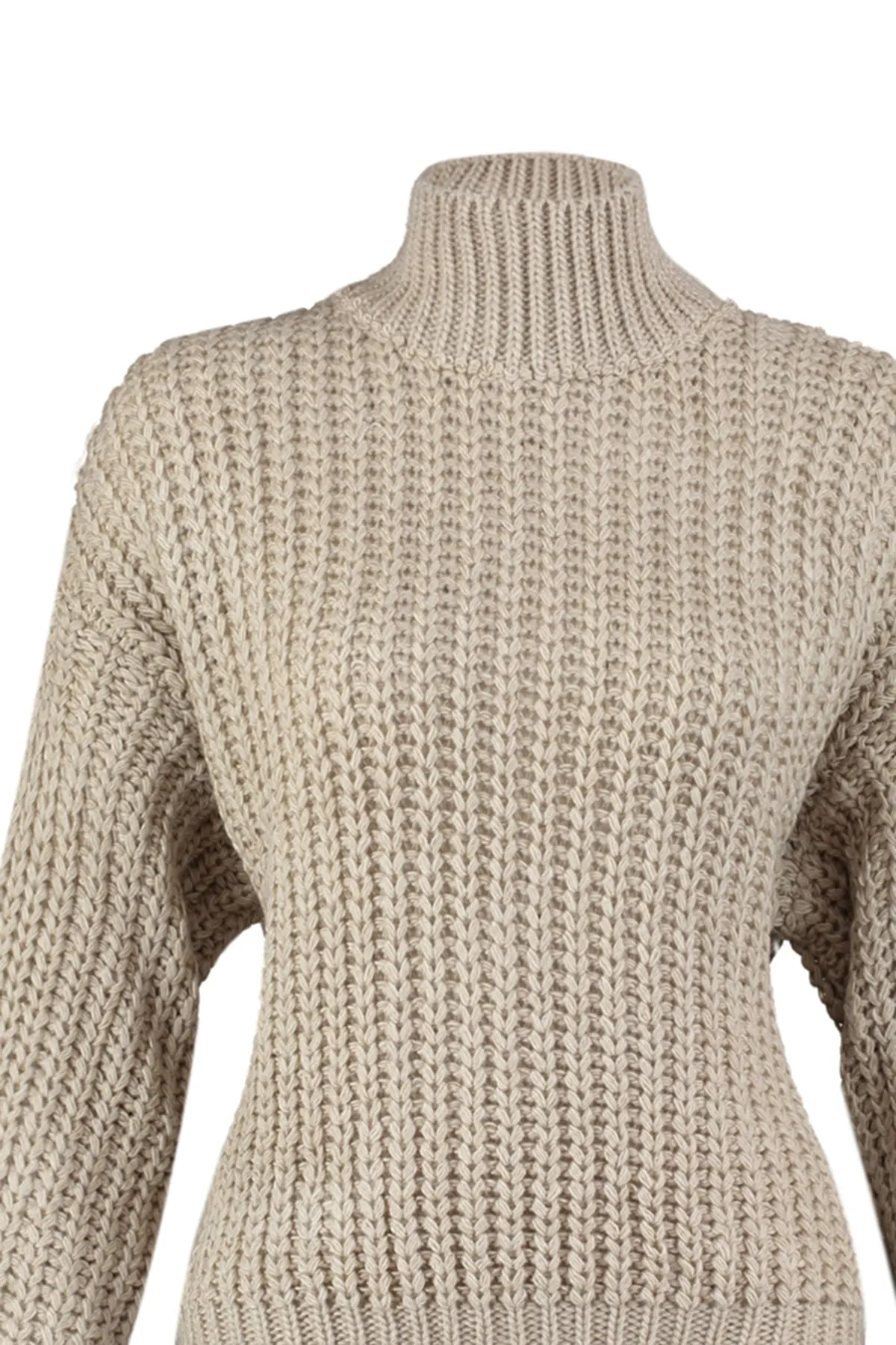 Trendyol Collection  Stone Wide Fit Weicher, strukturierter Basic-Strickpullover TWOAW23KZ01810