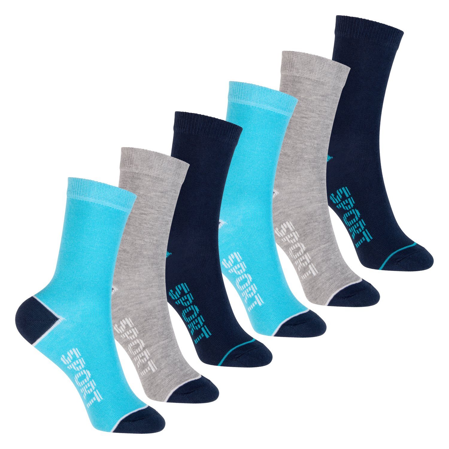 Footstar Basicsocken Bunte Baumwoll Socken für Kinder (6er Pack)