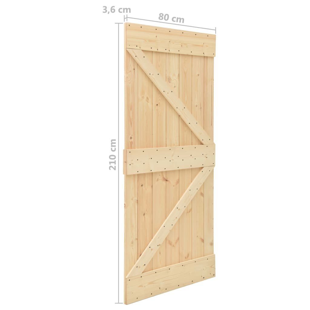 vidaXL Schiebetür Tür 80x210 cm Kiefer Massivholz (1-St)