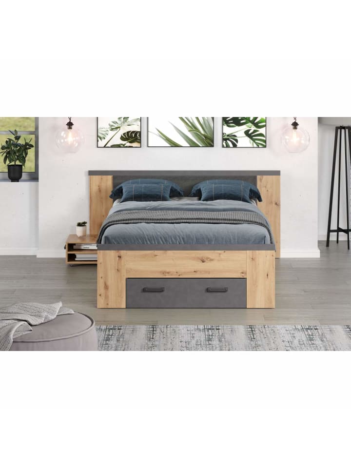 ebuy24 Bett Follow Eiche 190 x 203 cm günstig kaufen onesize
