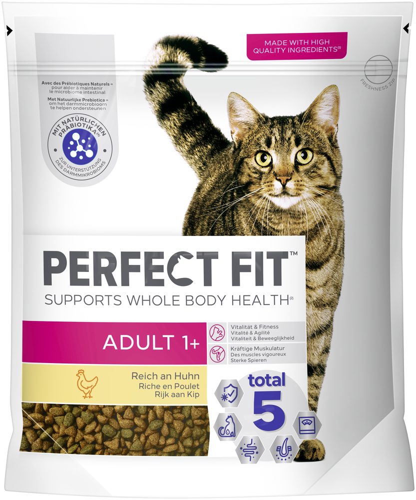 PERFECT FIT Trockenfutter PERFECT FIT Adult 1+ Reich an Huhn 1,4 kg