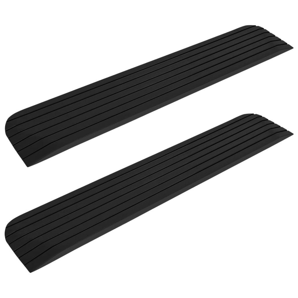vidaXL Verkehrsschild Schwellenrampen 2 Stk. 110x21x2,5 cm Gummi, (2 St)