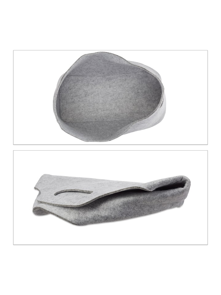 relaxdays 2x Filztaschen in Grau - (B)40 x (H)39,5 x (T)23 cm günstig kaufen onesize
