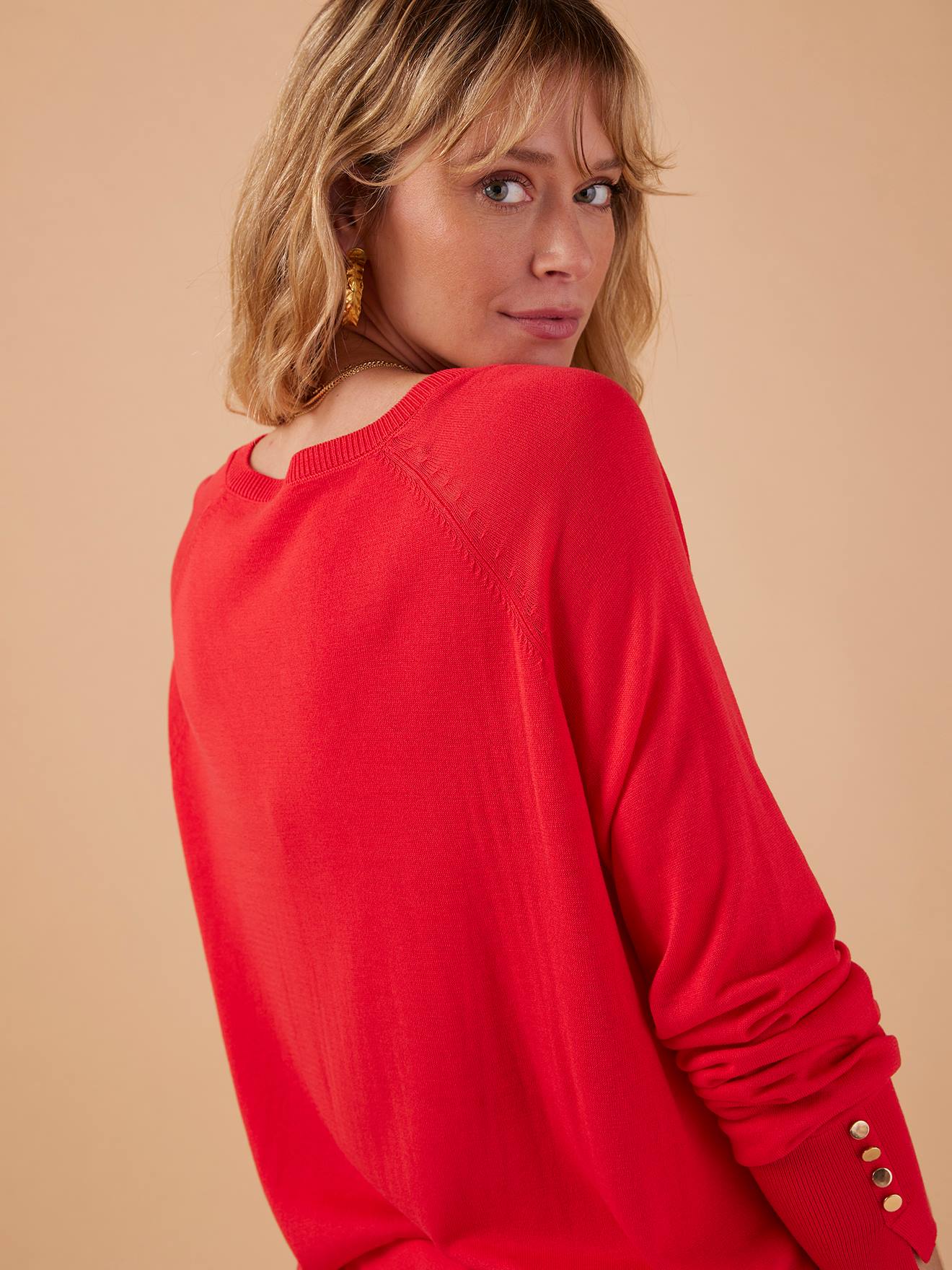 Envie de Fraise Umstands-Pullover aus Feinstrick ENVIE DE FRAISE - granatapfel